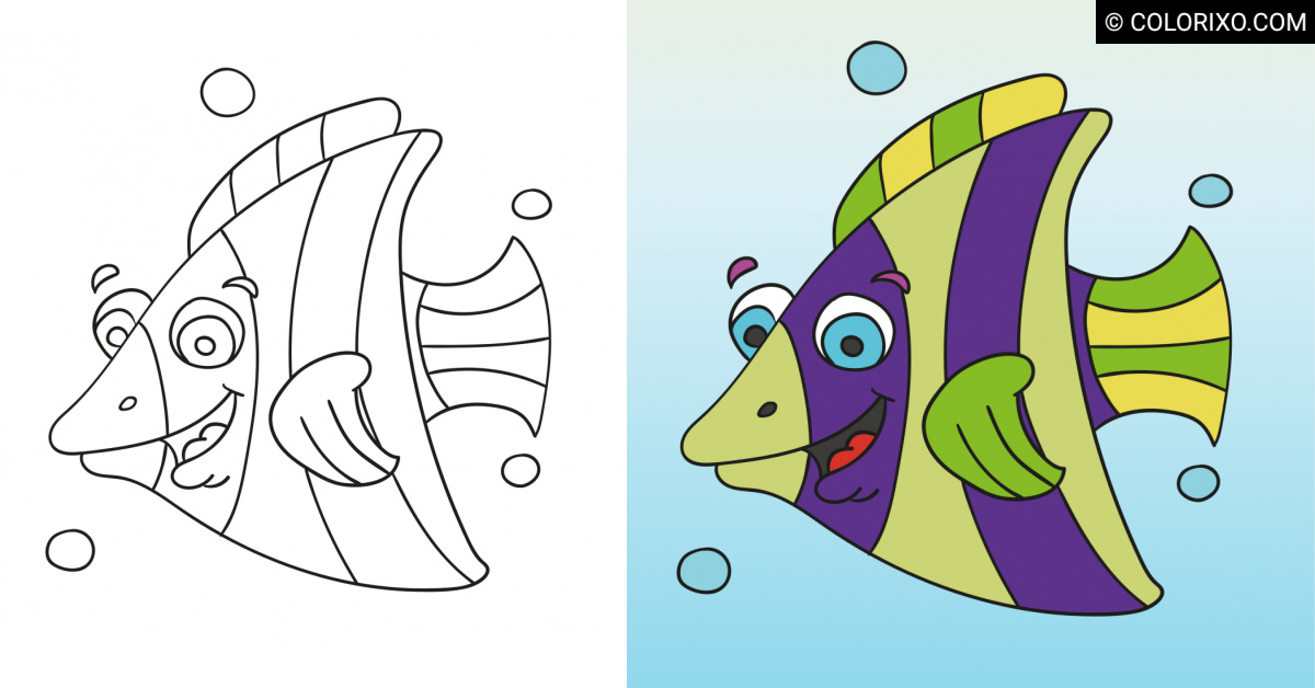 Striped Fish Coloring Page / Top 100 Fish Coloring Pages Cute Free
