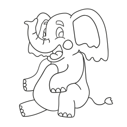 Розмальовки: Сидяче слоненя