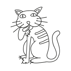 Omalovánky: Olizující se kočka