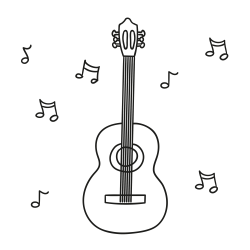 Målarbok: Gitarr