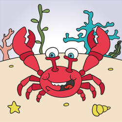 Krab na pláži