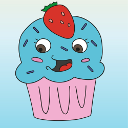 Cupcake s jahodou